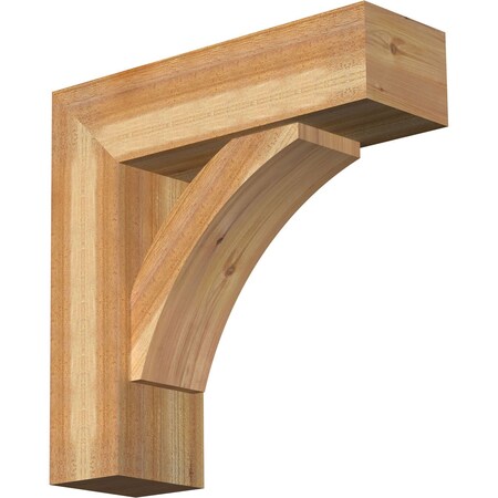 Ekena Millwork Thorton Block Rough Sawn Bracket w/ Offset Brace, Western Red Cedar, 8"W x 26"D x 26"H BKT0806X26X26THR05RWR